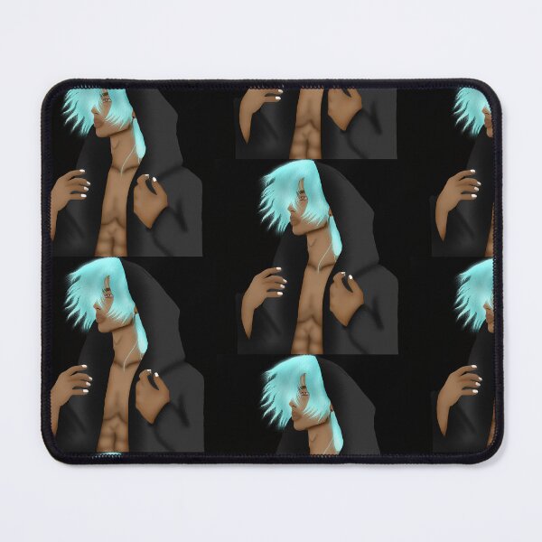 Item preview, Dark Anime Boy with Cyan Hair | Edgy Fantasy Illustration designed and sold by kerissfantasyart .