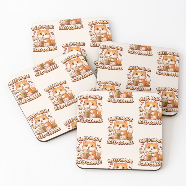Item preview, Cute Coffee Cat – Need More Iced Coffee Kawaii Cat Lover Design designed and sold by PurePixelPress.