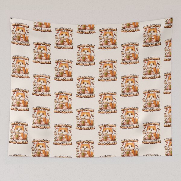Item preview, Cute Coffee Cat – Need More Iced Coffee Kawaii Cat Lover Design designed and sold by PurePixelPress.