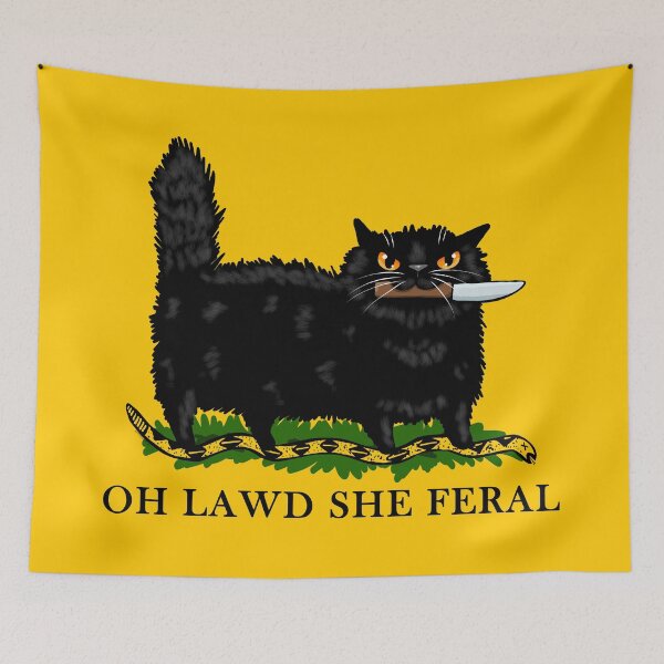 Item preview, Oh Lawd She Feral Black Cat designed and sold by KilkennyCat Art.