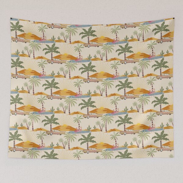 Item preview, Retro Desert Oasis Landscape seamless pattern designed and sold by NoemiMarozsan.