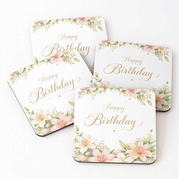 Item preview, Happy birthday greetings with floral print designed and sold by DoneAndDusted.