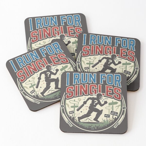 Item preview, I Run For Singles – Funny Cricket Batsman Running T-Shirt designed and sold by warlistop.