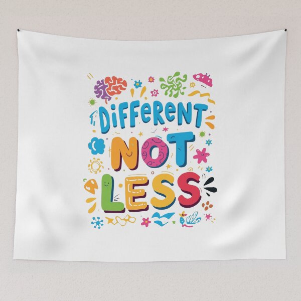 Item preview, Different Not Less | Autism & Neurodiversity Pride Quote designed and sold by YvkafromPoland.