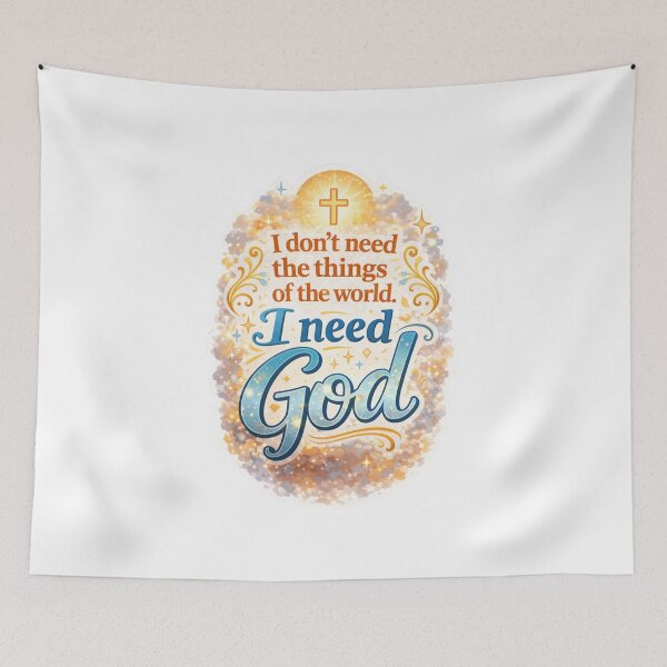 Item preview, I Need God Christian Faith Quote Sticker designed and sold by MarchyStudio.