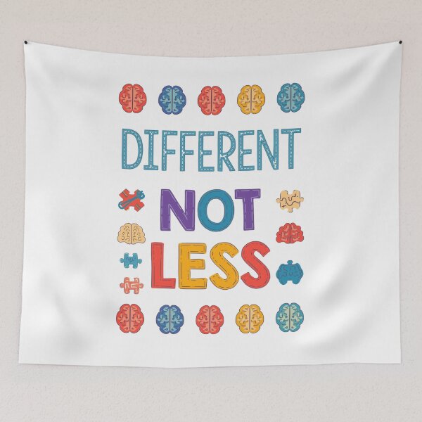 Item preview, Different Not Less | Autism & Neurodiversity Pride Quote designed and sold by YvkafromPoland.