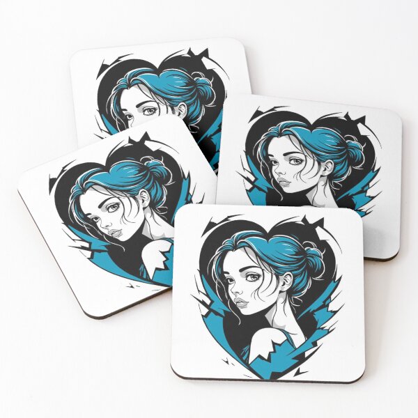 Item preview, Shattered Heart Blue Haired Girl   designed and sold by Artifyhub55.
