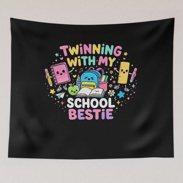 Item preview, Twinning With My School Bestie Cute Kawaii School Supplies Friends Back To School designed and sold by bilal sibgui.