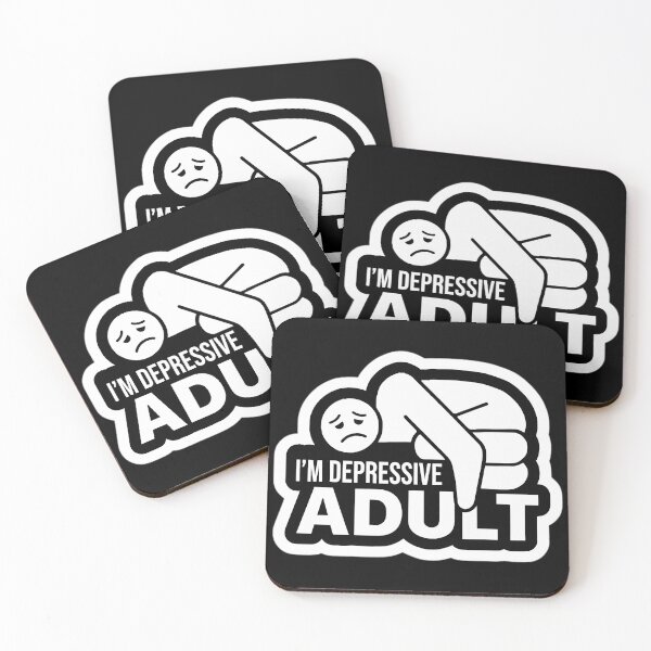 Item preview, "I'm Depressive Adult" Sticker — Black Humor & Sarcasm designed and sold by LoomisDreams.