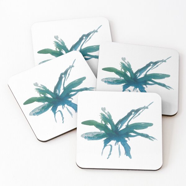 Item preview, Mayfly III, Abstract Blue Watercolor Nature Epiphytes Sketch  designed and sold by SWSandraWechner.