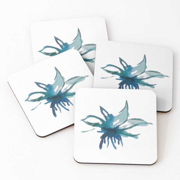 Item preview, Mayfly I, Abstract Blue Watercolor Nature Epiphytes Sketch  designed and sold by SWSandraWechner.
