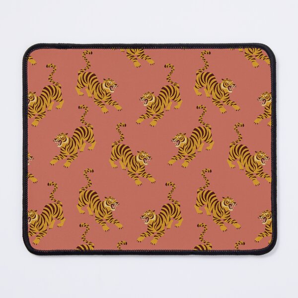 Item preview, Mid Century Tiger Pattern - Retro Desert Oasis Design Dusty Rose designed and sold by NoemiMarozsan.