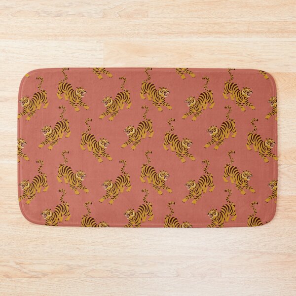 Item preview, Mid Century Tiger Pattern - Retro Desert Oasis Design Dusty Rose designed and sold by NoemiMarozsan.