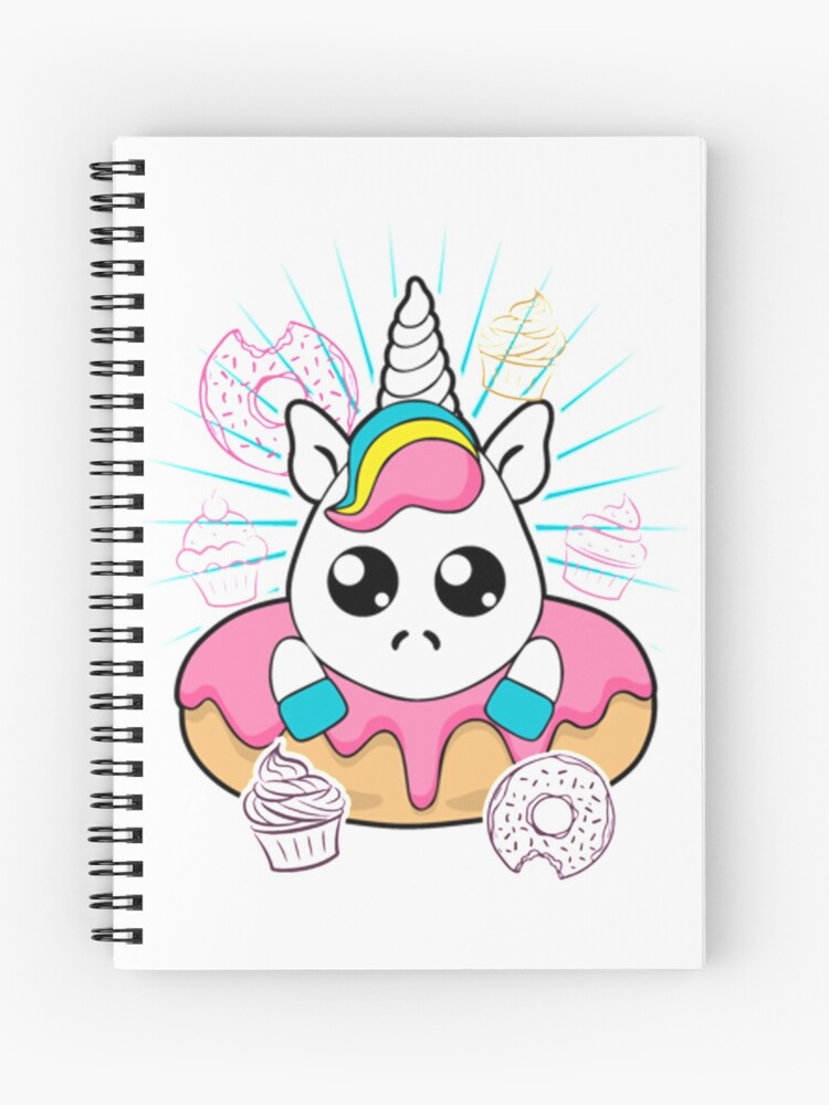 Cuaderno de espiral «Unicornio Donut Cupcake Squishy Lindo Kawaii para niñas»  de christopher1897 | Redbubble