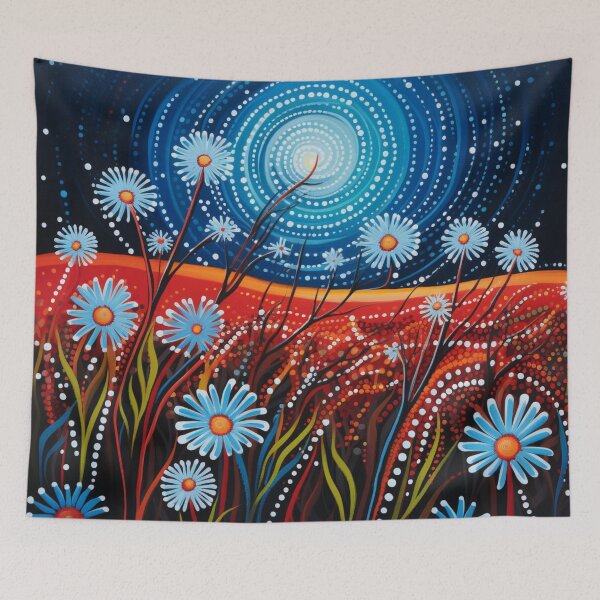 Item preview, Aboriginal Inspired Dot Art - With Night Daisies designed and sold by GrinGalore.