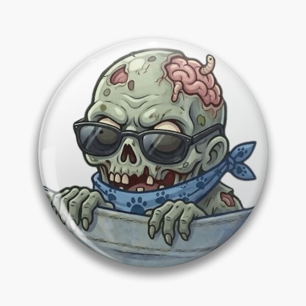 Item preview, Cool Zombie in My Pocket - Chibi Undead Fake Pocket Art designed and sold by Tw1nsAIArt.