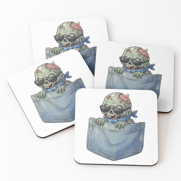 Item preview, Cool Zombie in My Pocket - Chibi Undead Fake Pocket Art designed and sold by Tw1nsAIArt.