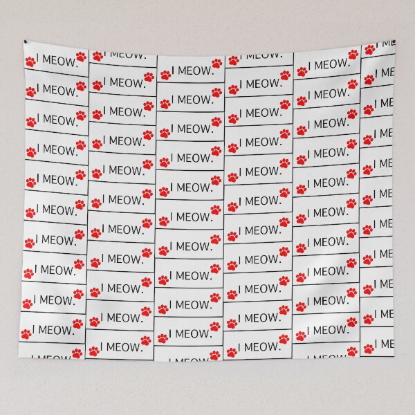 Item preview, “ I Meow” Red Cat Paws I Meow Cat lovers Cat addicts Cat mamas Cat Owners  designed and sold by OneCatShop.