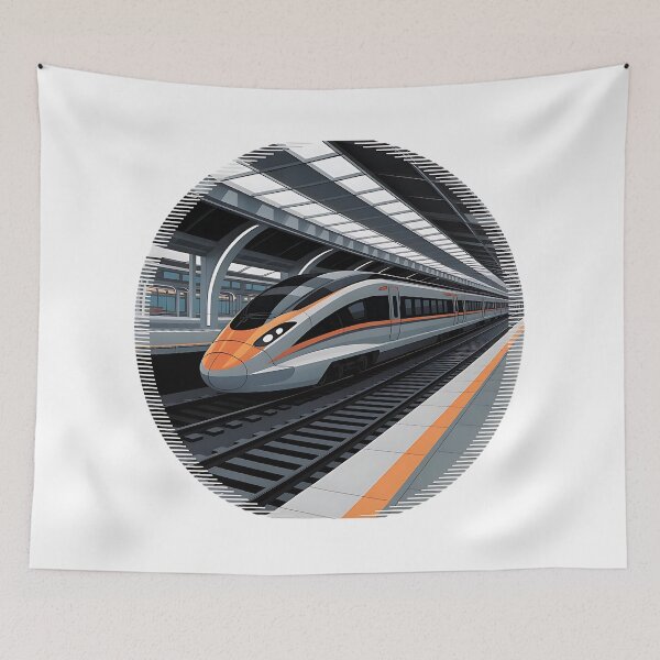 Item preview, Futuristic High Speed Train in Motion designed and sold by aiTrendy09.