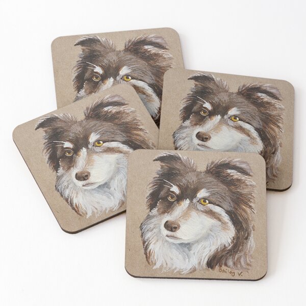 Item preview, Flo the Australian Shepherd Portrait designed and sold by Baileypaints.