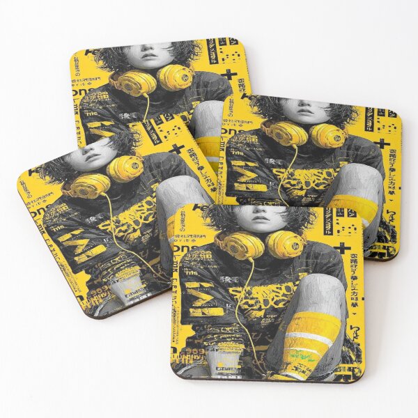 Item preview,  Cyberpunk Headphones Girl – Yellow Urban Tech Aesthetic designed and sold by sumithrathod.