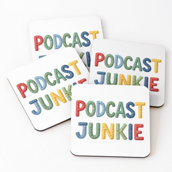 Item preview, PODCAST JUNKIE - IN COLORFUL FAUX LETTERING designed and sold by AlexOBrienArt.