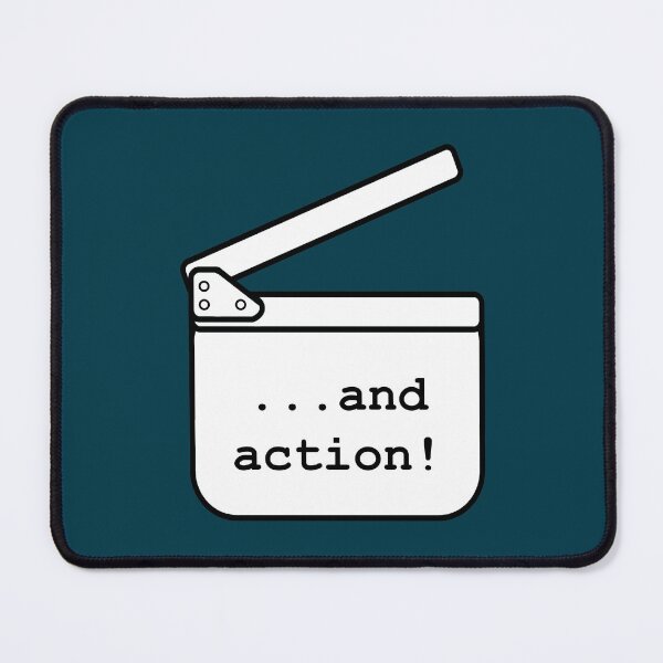 Item preview, clapperboard... and action! black and white designed and sold by Cinemaddict.