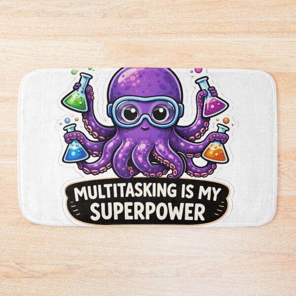 Item preview, Multitasking Octopus Scientist Funny Sticker designed and sold by MarchyStudio.