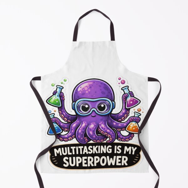 Item preview, Multitasking Octopus Scientist Funny Sticker designed and sold by MarchyStudio.