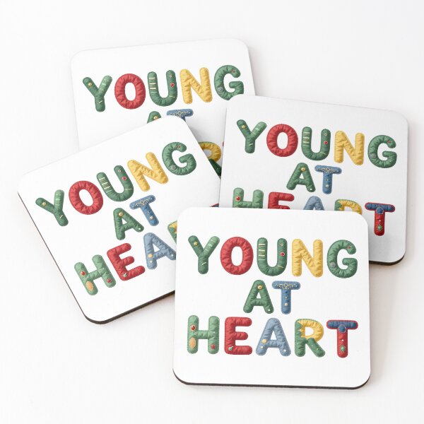 Item preview, YOUNG AT HEART - IN COLORFUL FAUX LETTERING designed and sold by AlexOBrienArt.