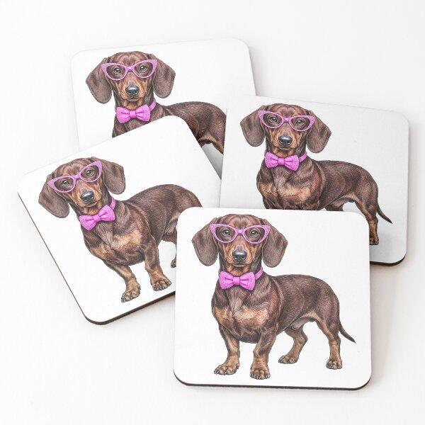 Item preview, Preppy Dachshund Mom Mother's Day Watercolor Pink Bow Sunglasses Dog Gift designed and sold by EvrmoodCo.