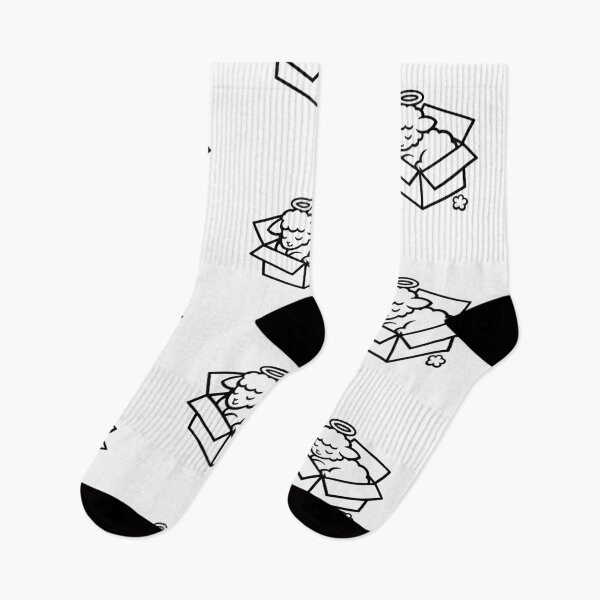 Item preview, Minimalist design of a stylized lamb inside a box (black and white ver) designed and sold by Moonshroomarts.
