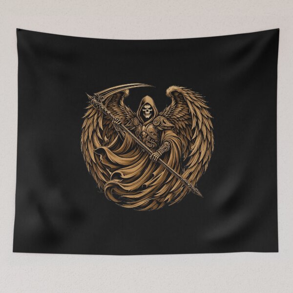 Item preview, Grim Reaper Coyote Brown Tactical Skull Sticker – Dark Gothic Reaper Art designed and sold by MaulCabral Designs.