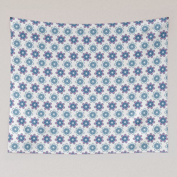 Item preview, Blue Pink & White Love Tears Flowers on White designed and sold by Digitalmyth's Designs.