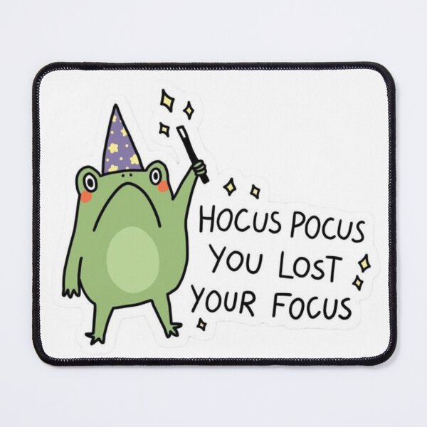 Item preview, Funny Wizard Frog Hocus Pocus You Lost Your Focus Sticker Illustration designed and sold by ahabboud.