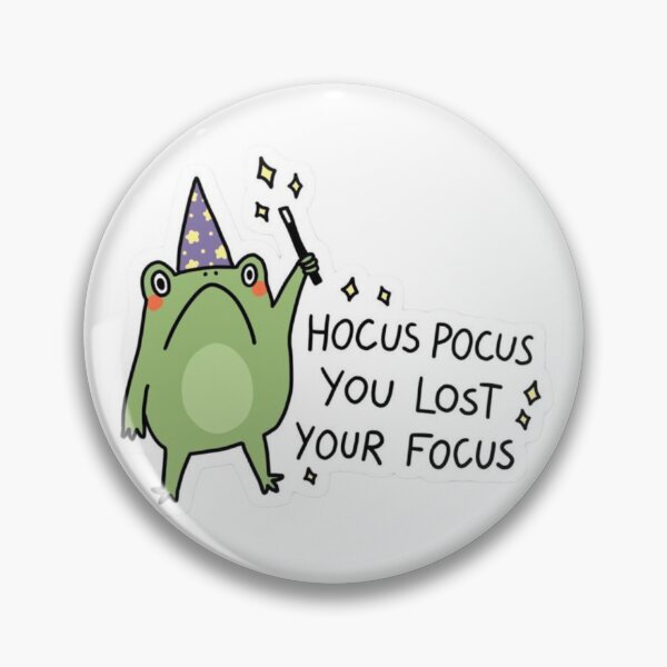 Item preview, Funny Wizard Frog Hocus Pocus You Lost Your Focus Sticker Illustration designed and sold by ahabboud.
