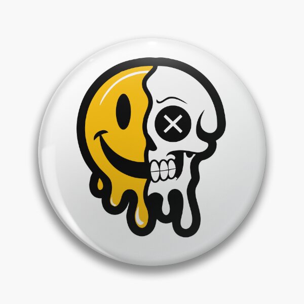 Item preview, Melting Half Smiley Half Skull Face – Bold Urban Style designed and sold by UNICREART.