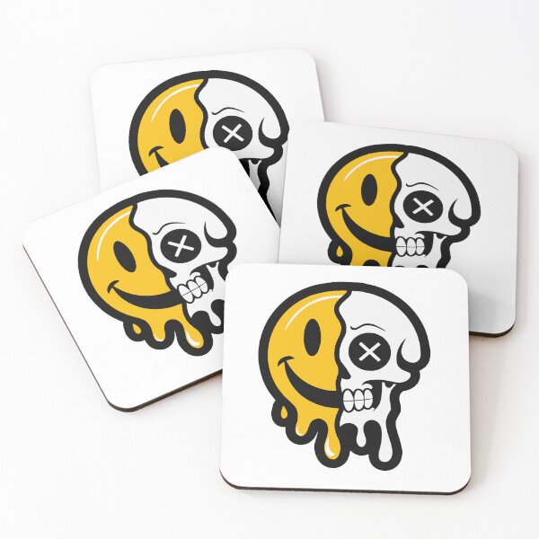 Item preview, Melting Half Smiley Half Skull Face – Bold Urban Style designed and sold by UNICREART.