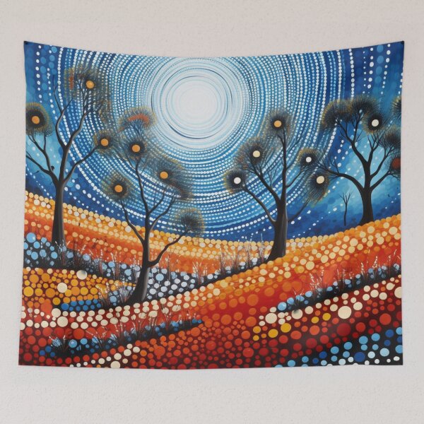 Item preview, Aboriginal Inspired Dot Art - With Night Trees designed and sold by GrinGalore.