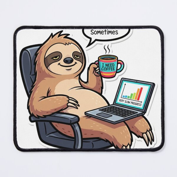 Item preview, Funny Sloth Work Mode Sometimes Office Humor Design designed and sold by RahulArtForge.
