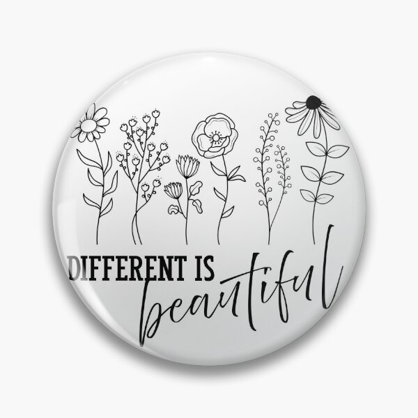 Item preview, Different Is Beautiful – Diversity Floral Line Art black designed and sold by A-Szczesniak.