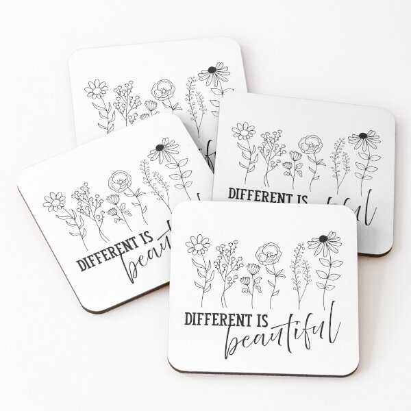 Item preview, Different Is Beautiful – Diversity Floral Line Art black designed and sold by A-Szczesniak.
