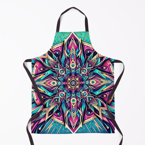 Item preview, Neon Mandala – Geometric Psychedelic Emblem Design designed and sold by Dogandesighn.