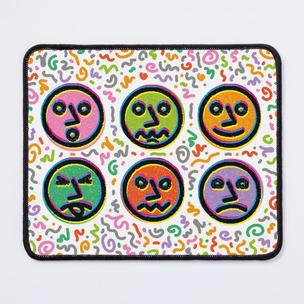 Item preview, Mixed Emotions – Bold Retro Emoji Faces Collection Art Print designed and sold by Fabulosa Designs.