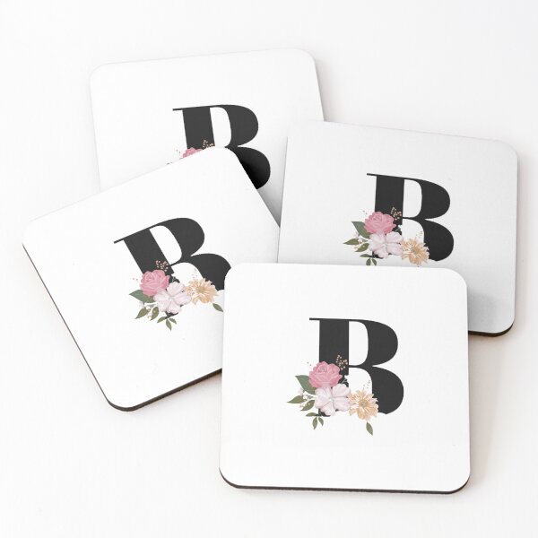 Item preview, Floral Letter B Monogram - Pink Rose and Botanical Art Sticker designed and sold by PixelVibe Art.