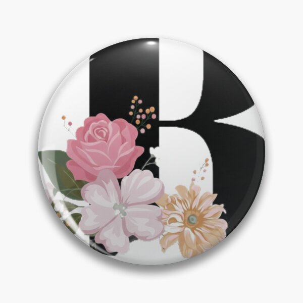 Item preview, Floral Letter B Monogram - Pink Rose and Botanical Art Sticker designed and sold by PixelVibe Art.