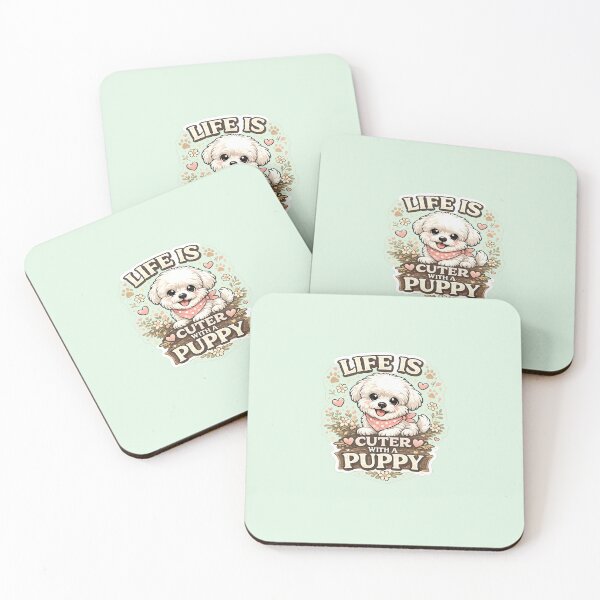 Item preview, Life Is Cuter With A Puppy – Cute Puppy Lover Sticker & T-Shirt Design designed and sold by Gracefashionark.