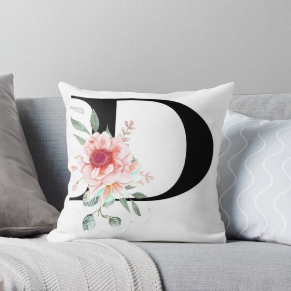 Item preview, Elegant Floral Letter D Monogram – Aesthetic Pink Flower Alphabet Design designed and sold by PixelVibe Art.