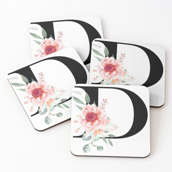 Item preview, Elegant Floral Letter D Monogram – Aesthetic Pink Flower Alphabet Design designed and sold by PixelVibe Art.