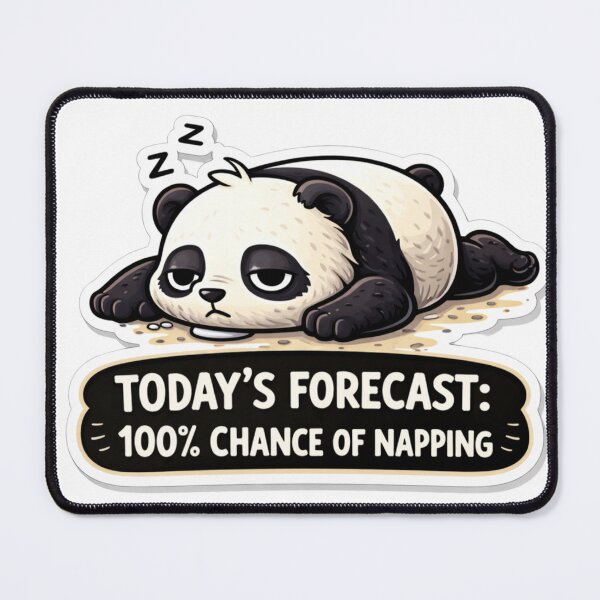 Item preview, Lazy Panda Napping Forecast Funny Sticker designed and sold by MarchyStudio.